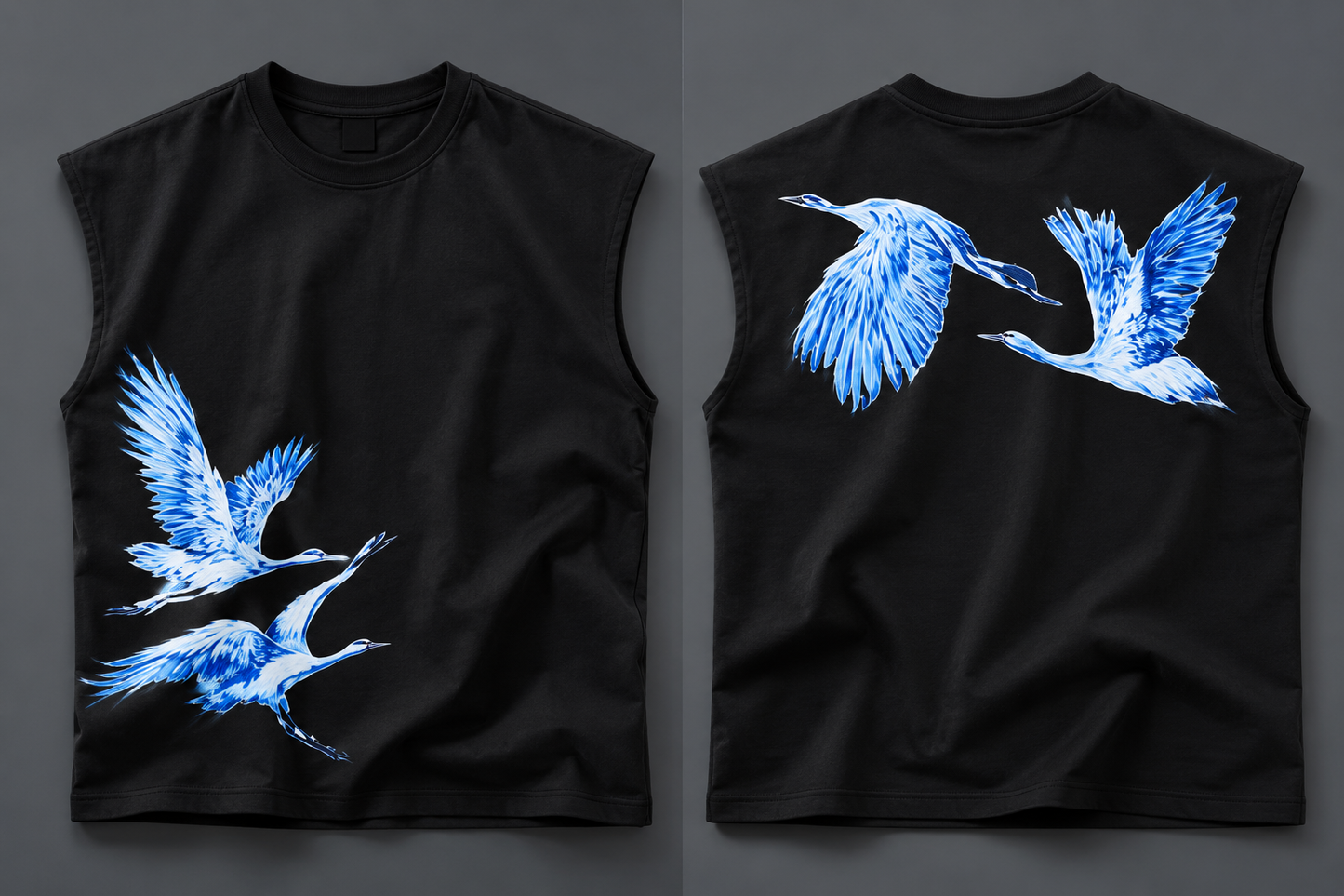 Blue Crane Muscle Tee